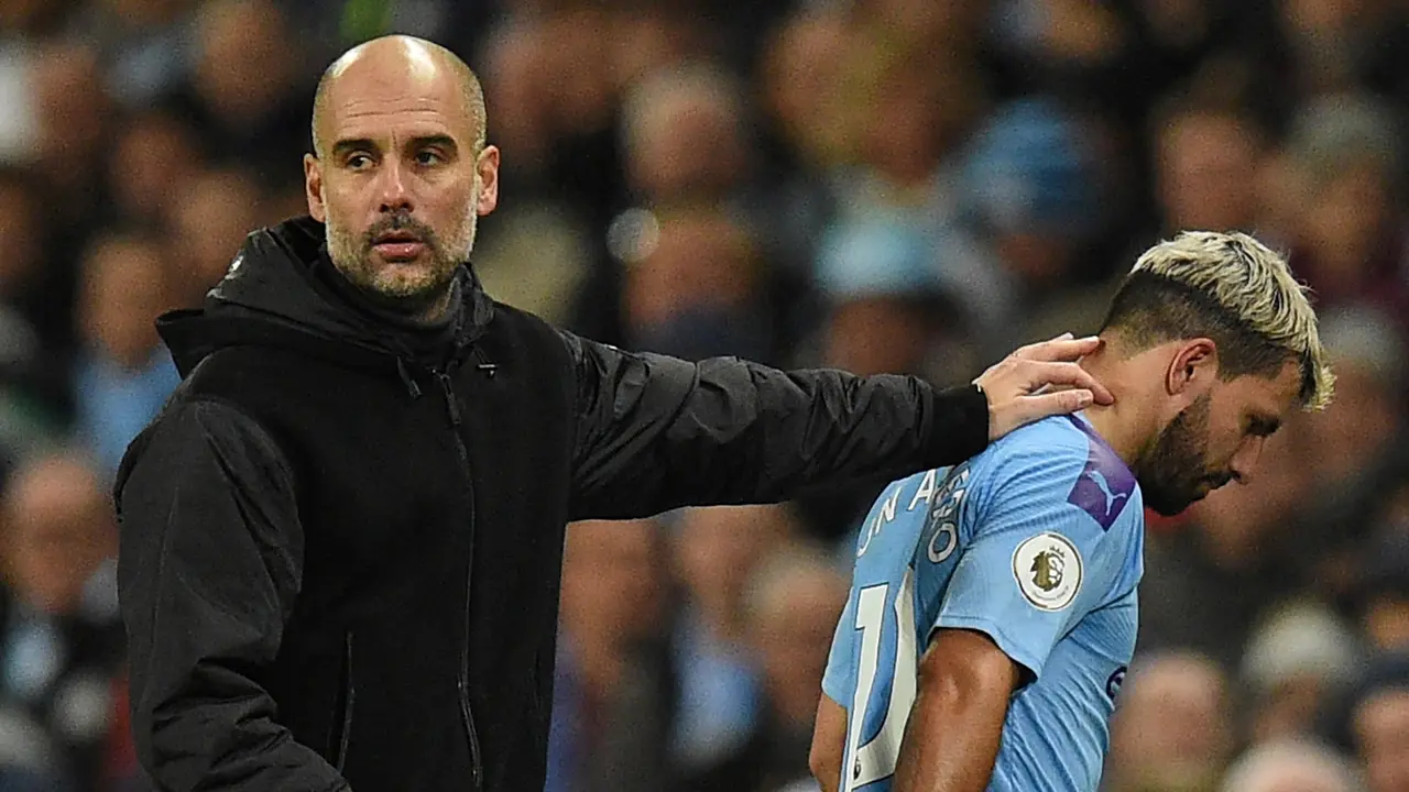 Pep Guardiola dan Sergio Aguero