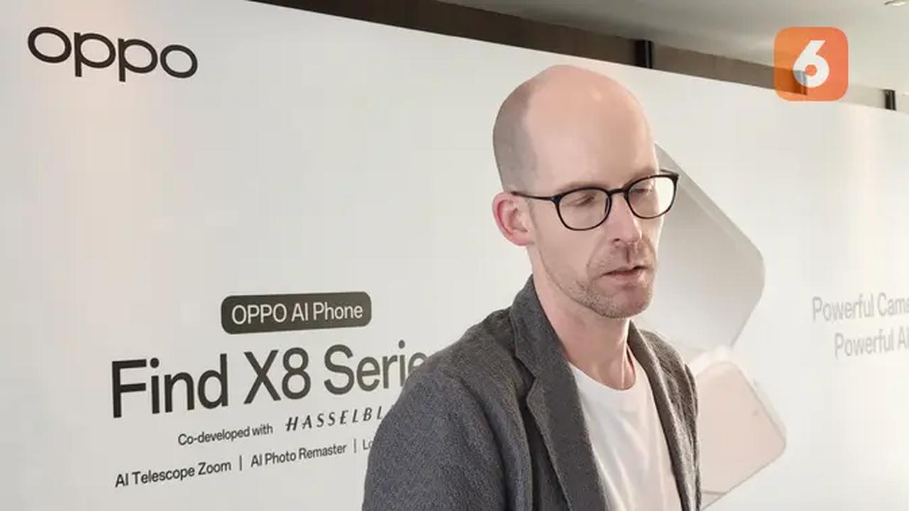 Head of Product Management Oppo, Arne Herkelmaan memberikan penjelasan kenapa hanya Oppo Find X8 Pro yang didukung quick button untuk mengambil foto dan video dengan cepat (Liputan6.com/ Yuslianson).