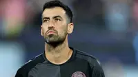 Gelandang Inter Miami,&nbsp;Sergio Busquets, resmi memutuskan pensiun sebagai pesepak bola pada akhir musim ini. (ELSA / GETTY IMAGES NORTH AMERICA / Getty Images via AFP)