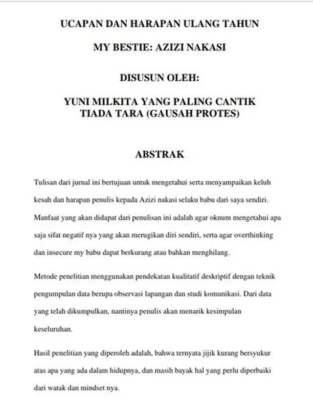 6 Jurnal ala Netizen Ini Kreatif Sekaligus Bikin Geleng Kepala