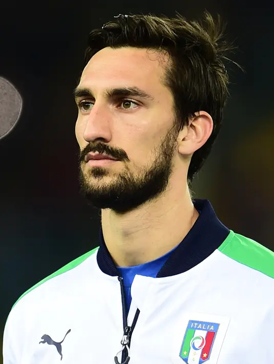 Davide Astori pernah membela timnas Italia yakni U-18 dan timnas Senior (2011-2017). (AFP/Giuseppe Cacace)