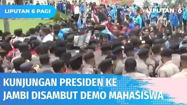 Kunjungan Presiden Jokowi ke Jambi diwarnai aksi demo dari mahasiswa. Ratusan mahasiswa berunjuk rasa menolak wacana perpanjangan masa jabatan Presiden menjadi tiga periode karena dinilai tidak sesuai konstitusi.