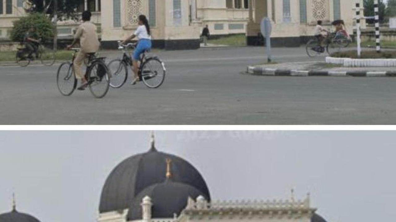 Salah satu ikon Kota Medan, Masjid Raya Al-Mashun tidak banyak perubahan dari tahun ke tahun. Seperti foto pada tahun 1969 dan sekarang, masih dengan warna dan bentuk bangunan yang mirip.<br>