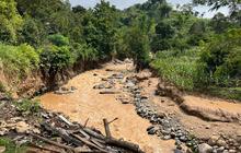 Banjir Bandang Terjang Mojo Kediri, Seorang Lansia dan 11 Kambing Hanyut Terseret Arus Sungai
