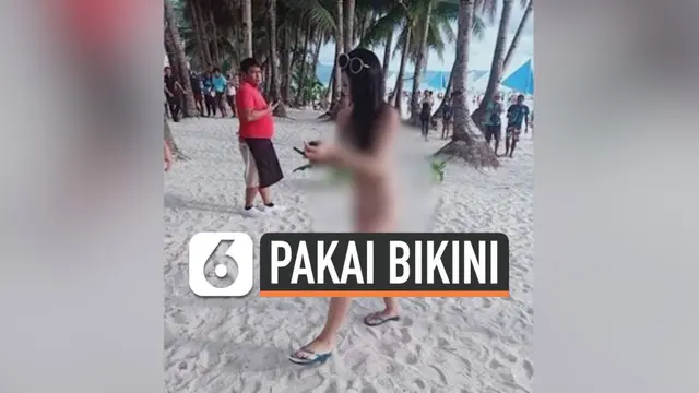 Seorang turis asal Taiwan ditahan dan didenda karena mengenakan bikini yang terlalu minim saat berada di pantai. Turis tersebut sedang berlibur dengan pacarnya di pulau Boracay di Filipina.