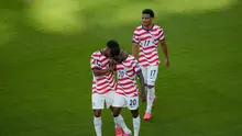 Pemain Amerika Serikat, Folarin Balogun (20), merayakan gol dalam pertandingan babak 32 besar Piala Dunia 2026 melawan Bosnia dan Herzegovina di Santa Clara, California, dekat San Francisco, Kamis (2/7/2026). (AP Photo/Jeff Chiu)