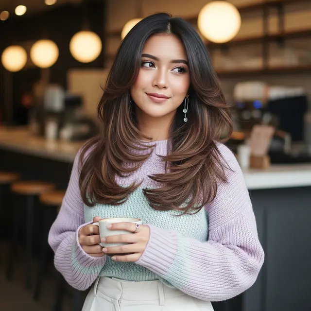 Model Rambut Wolf Cut Wanita Panjang (Gemini AI)