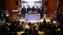 Perdana Menteri Malaysia Najib Razak menggelar konferensi pers di sebuah hotel di Sepang, Kuala Lumpur. (18/7/14) (REUTERS/Samsul Said)
