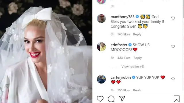 Foto pernikahan Gwen Stefani dan Blake Shelton. (Instagram/ gwenstefani)