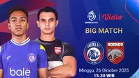Siaran Langsung BRI Super League 2025/26: Arema FC vs Borneo FC Tayang Eksklusif di Vidio