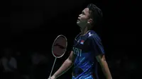 Tunggal putra Indonesia, Anthony Ginting, tersingkir di pertandingan pertama Japan Open 2023, Rabu (26/7/2023). (Bola.com/Dok. PBSI)