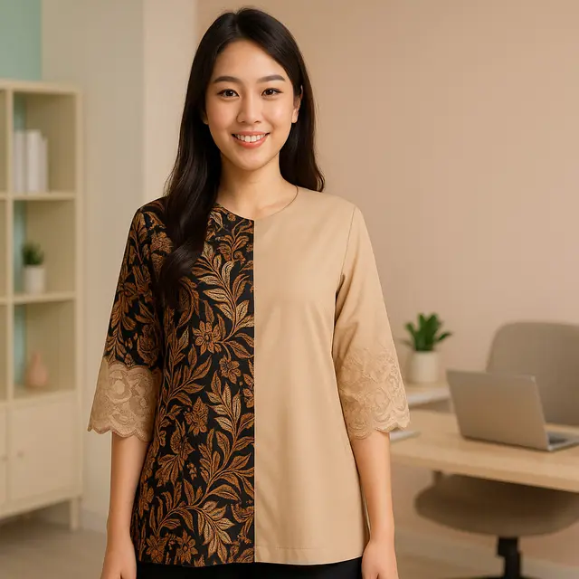 Model Tunik Batik Simpel tapi Mewah (created by AI)