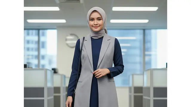Gamis untuk Kerja yang Praktis dan Resmi (Image by Gemini AI)