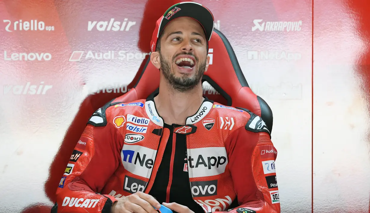 2. Andrea Dovizioso (Ducati) - Adapun Dovizioso menyudahi balapan MotoGP Styria di posisi kelima. Hasil tersebut membuat pembalap asal Italia itu menempati peringkat kedua dengan 67 poin. (AFP/Lluis Gene)