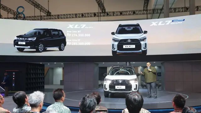 Suzuki XL7 terbaru resmi menyapa pasar global dan Indonesia di GIIAS 2026 dengan pembaruan eksterior, head unit 9 inci, fitur TPMS, serta teknologi Smart Hybrid Vehicle by Suzuki. (Liputan6.com/Budi Santoso)Suzuki XL7 terbaru resmi menyapa pasar global da
