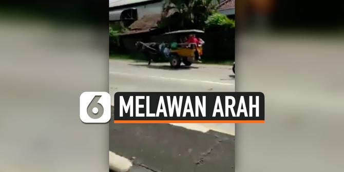 VIDEO: Delman Lepas Kontrol Melaju Lawan Arah, Penumpang Histeris