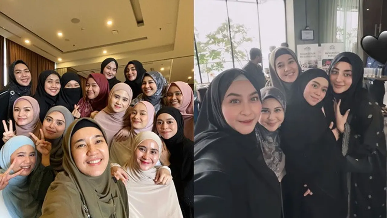 6 Potret Seleb Pengajian Bareng, Lesti Kejora Ikut Kumpul Lagi