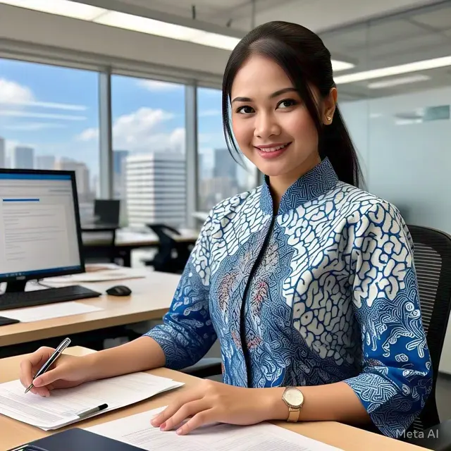 Batik Tunik Berkerah untuk ke Kantor/Nurul Diva Kautsar AI