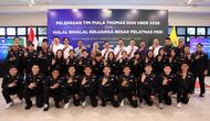 Acara pelepasan tim bulutangkis Indonesia yang akan tampil di Piala Thomas dan Uber 2026. Acara pelepasan digelar di Pelatnas Cipayung, Jakarta Timur, Rabu (15/4/2026). (PBSI)