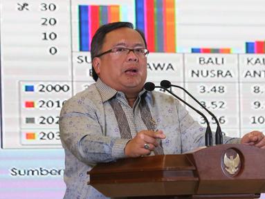 Menteri PPN/Kepala Bappenas, Bambang Brodjonegoro memberi paparan dalam Dialog Nasional II Pembangunan Ibu Kota Negara, di Jakarta, Rabu (26/6/2019). Rencana pemindahan ibu kota dari Jakarta terus digodok pemerintah, bahkan anggaran untuk dana pemindahan sudah disiapkan. (Liputan6.com/Angga Yuniar)
