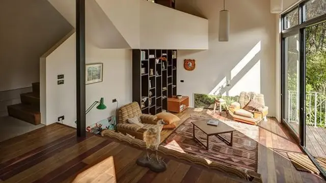 Desain Rumah Split Level Minimalis Nuansa Kayu