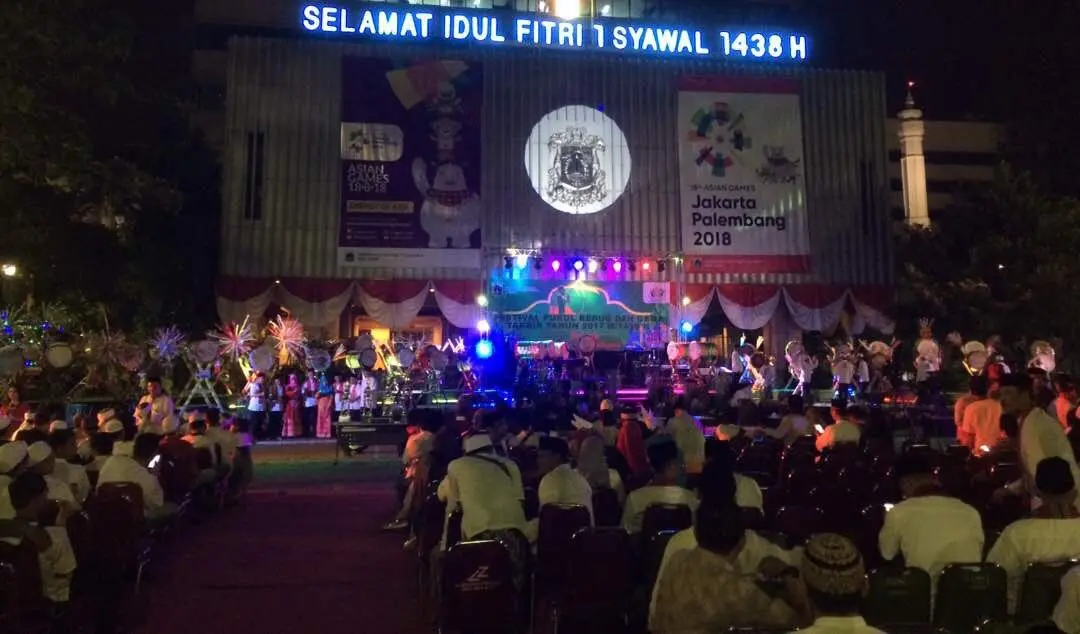 Kemeriahan Festival Beduk dan Gema Takbir Jakarta. (Liputan6.com/Delvira Chaerani Hutabarat)