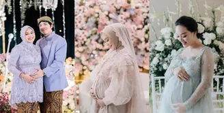 8 Potret Outfit Artis di Acara Mitoni, Aurel Hermansyah, Zaskia Gotik hingga Ria Ricis