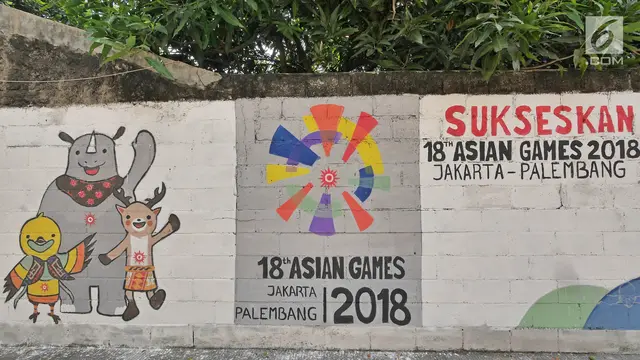 Mural Maskot Asian Games 2018 Ramaikan Tembok di Jati Padang
