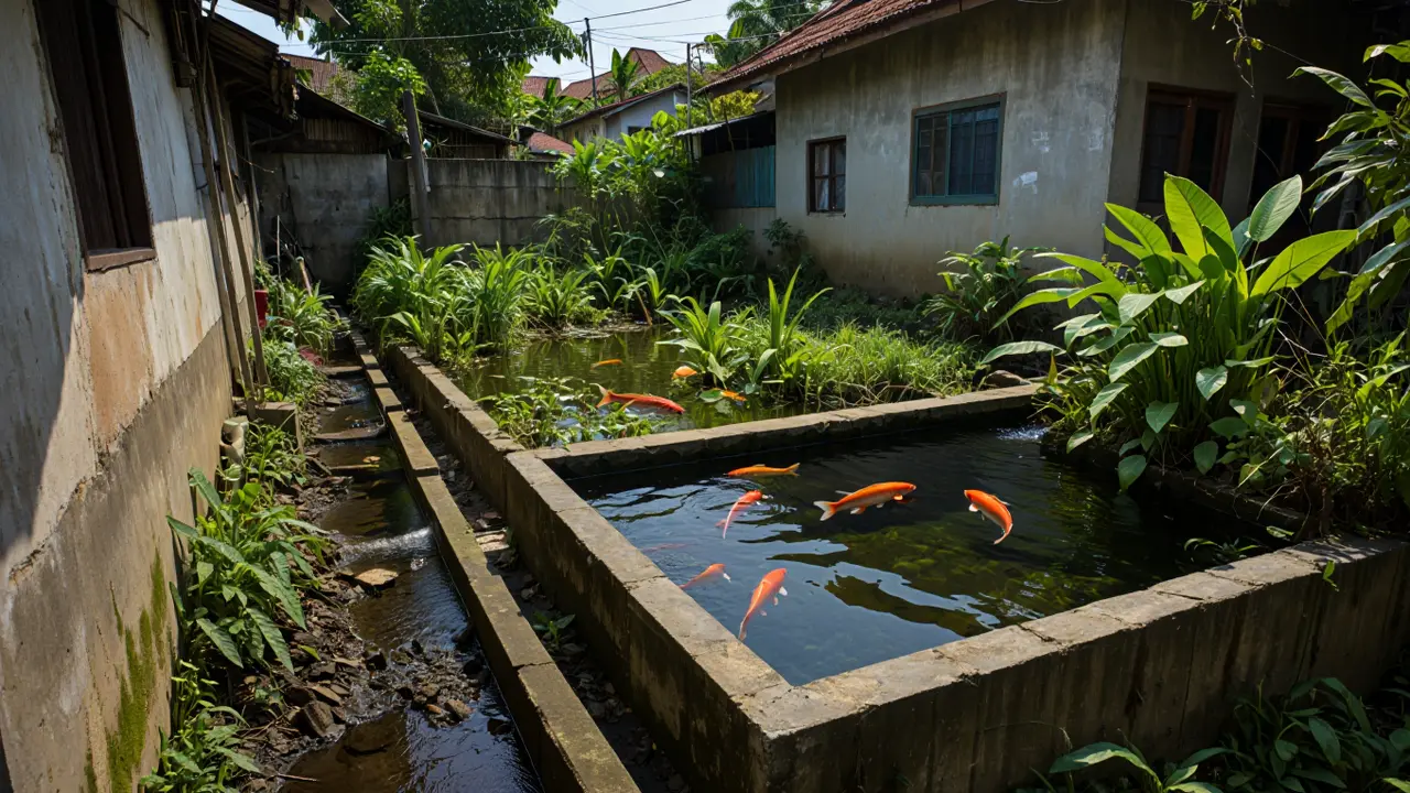 Desain Kolam Ikan yang Terlihat Aman Ini Justru Menarik Ular (Foto: Reve Art AI)