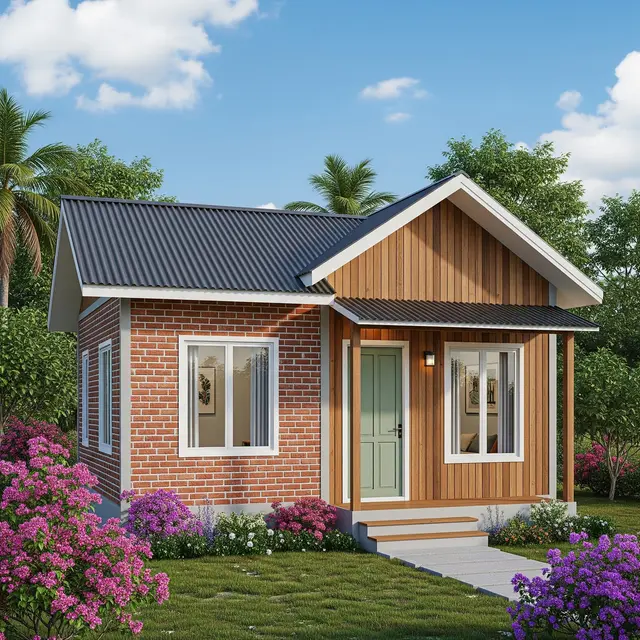 Rumah Semi Permanen 5x6 di Kampung (Gemini AI)