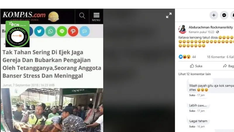 Penelusuran klaim seorang anggota Banser stres dan meninggal akibat sering diejek menjaga gereja dan bubarkan pengajian