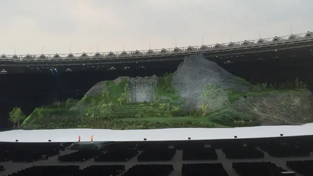 Penampakan panggung opening ceremony Asian Games 2018 di Stadion GBK, Jakarta