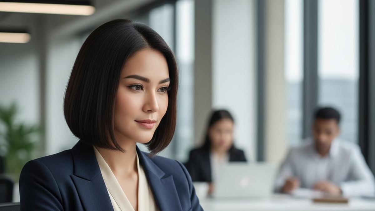 Inspirasi 9 Model Rambut Lurus Rapi untuk Ibu-Ibu Kantoran, Tampil ...