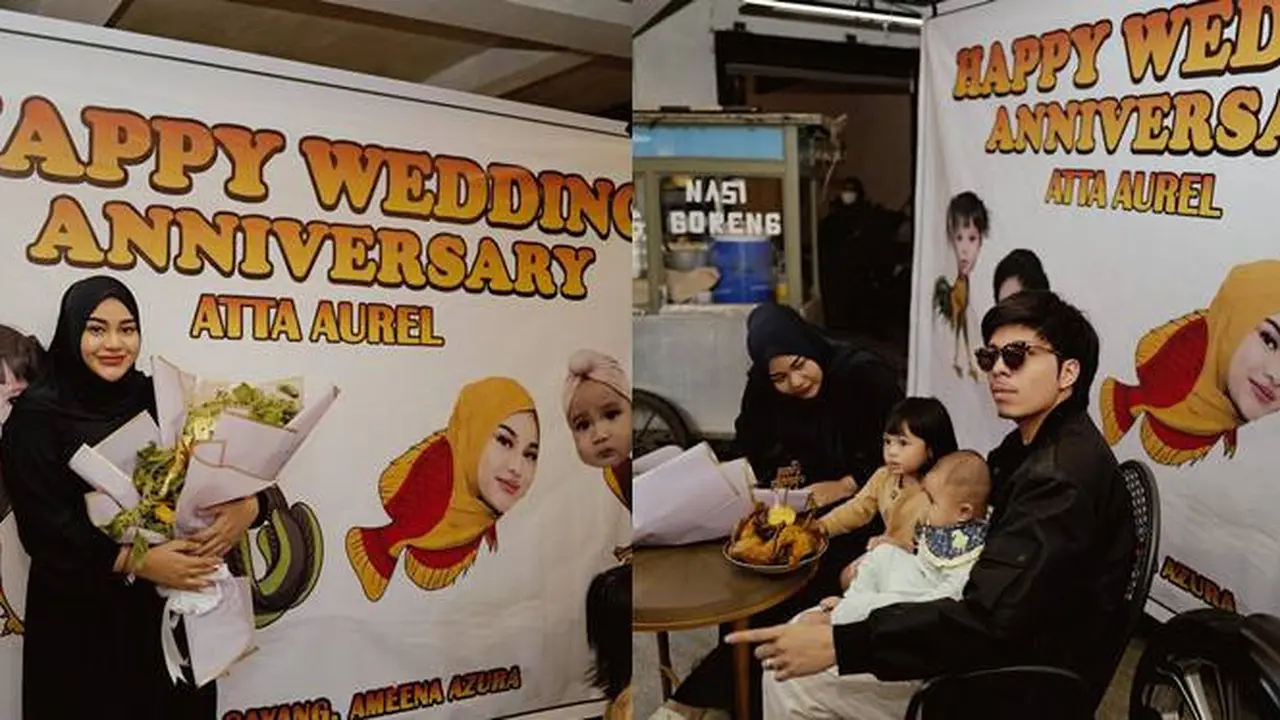 Bertema Pecel Lele, Ini 7 Momen Atta Halilintar dan Aurel Rayakan Anniversary