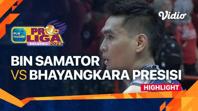 Berita video highlights pertandingan PLN Mobile Proliga 2023, antara Surabaya BIN Samator melawan Jakarta Bhayangkara Presisi, Sabtu (14/1/23). Surabaya BIN Samator menang 3-1.