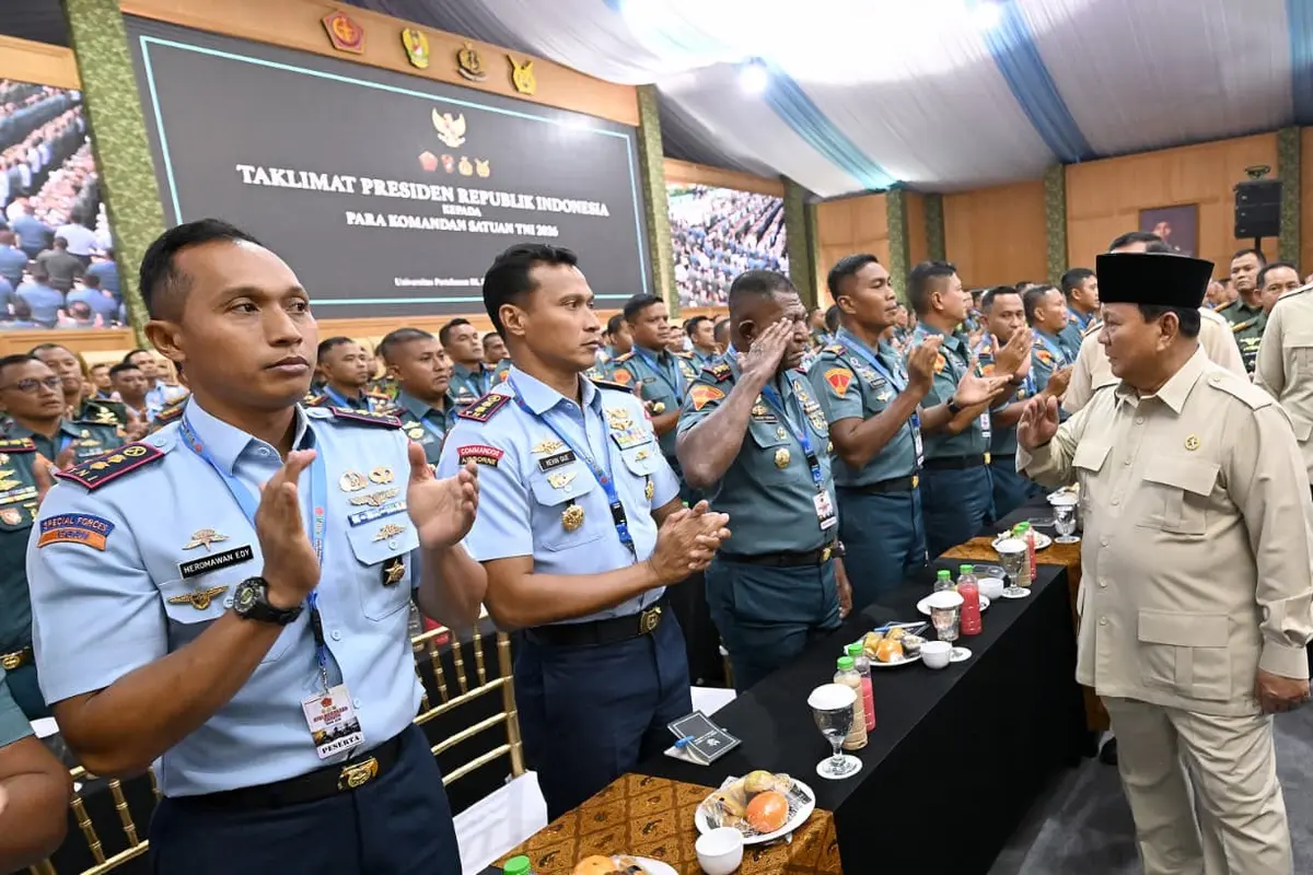 Prabowo Beri Taklimat ke 1.500 Komandan Satuan 3 Matra TNI