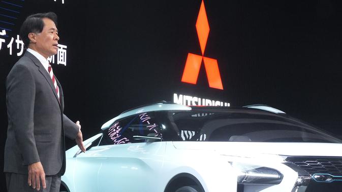 Mitsuhiko Yamashita, saat memperkenalkan Mitsubishi e-Evolution Concept di Tokyo Motor Show 2017. (Liputan6.com/Edu Krisnadefa)