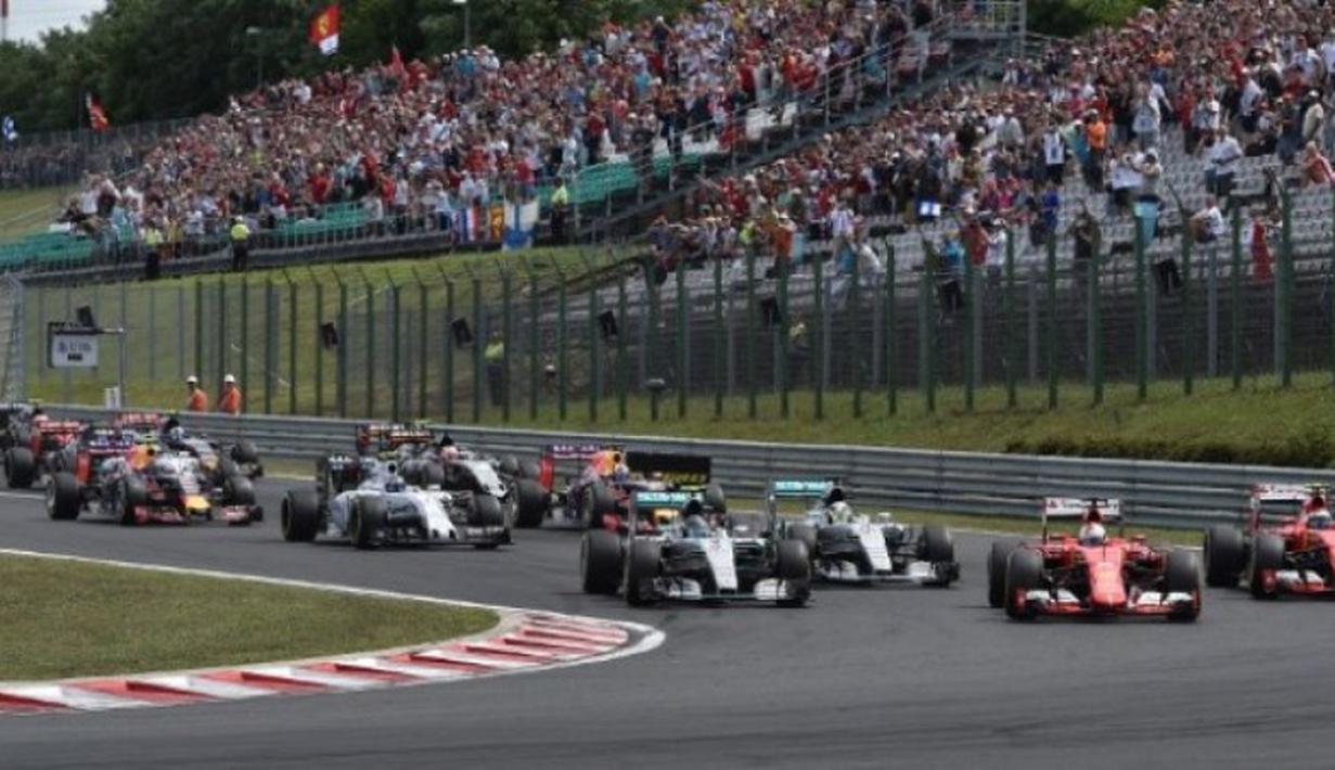 Jalannya balapan F1 yang penuh drama di Sirkuit Hungaroring. (AFP PHOTO/Andrej Isakovic)