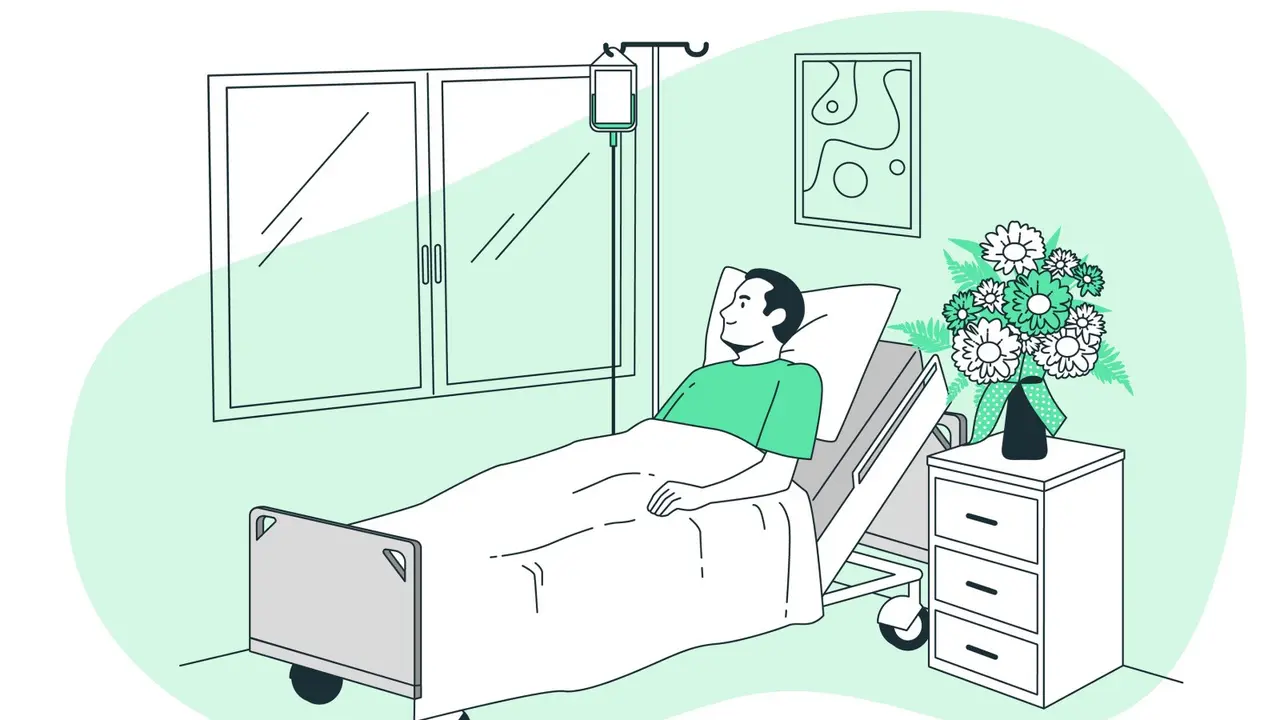 Ilustrasi pasien, rawat inap di rumah sakit, mondok, sakit