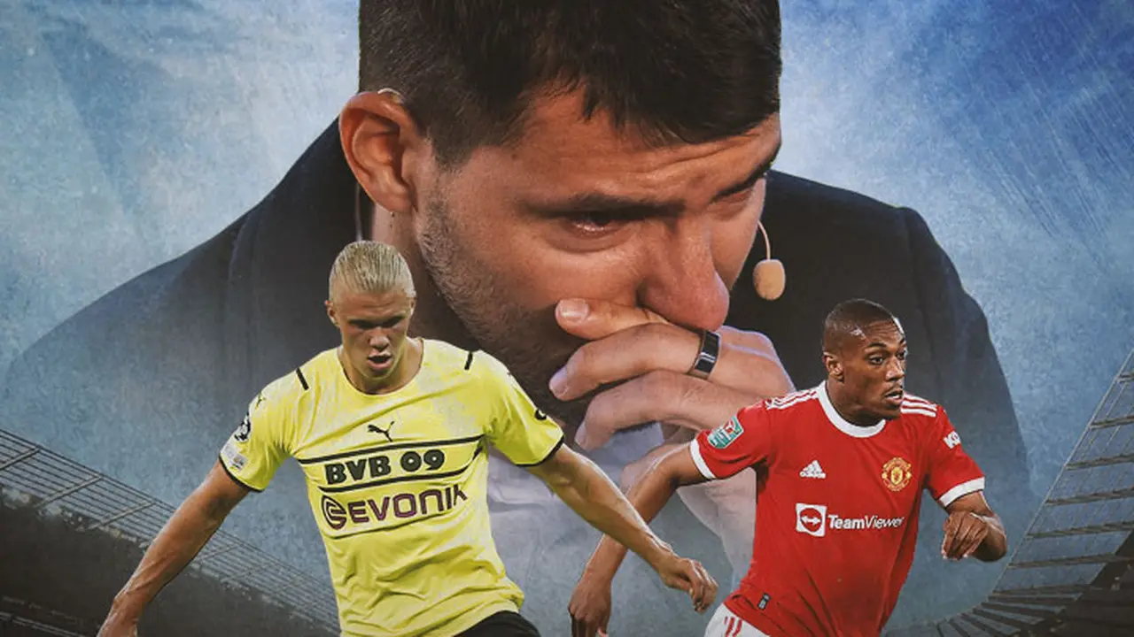 Ilustrasi - Erling Haaland, Sergio Aguero, Anthony Martial