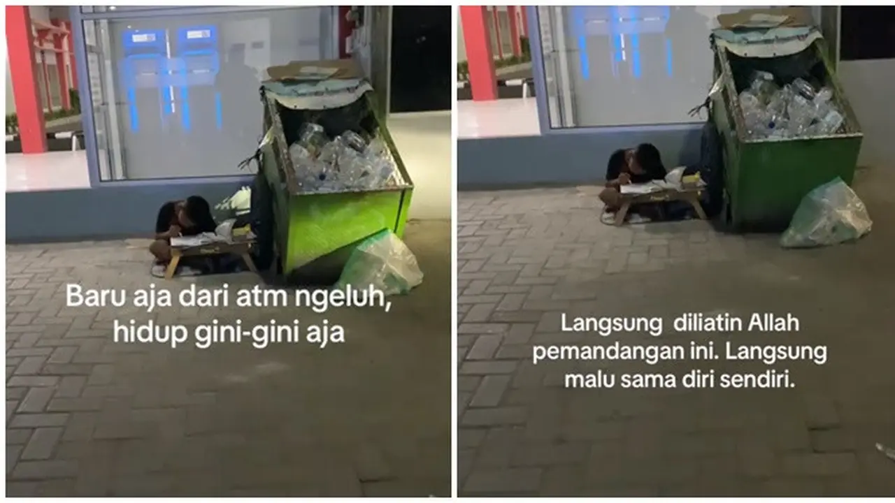 Momen Bocah Pemulung Belajar di Jalan Ini Bikin Haru, Sempatkan Belajar ketika Cari Nafkah