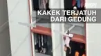Seorang kakek yang terjatuh dari gedung berhasil diselamatkan