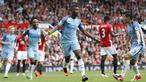 Manchester City menaklukkan tuan rumah Manchester United, 2-1, dalam laga Premier League di Stadion Old Trafford, Sabtu (10/9/2016). Dua gol City dicetak oleh Kevin De Bruyne dan Kelechi Iheanacho. (Action Images via Reuters/Carl Recine)