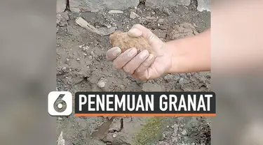 Sebuah granat nanas ditemukan warga yang akan memancing ikan di situ Rawa Kalong Depok Jawa Barat. Granat diduga masih dalam keadaan aktif.