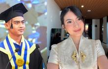 Tampil Anggun dengan Kebaya Peplum, Inka Andestha Curi Perhatian di Wisuda Pratama Arhan
