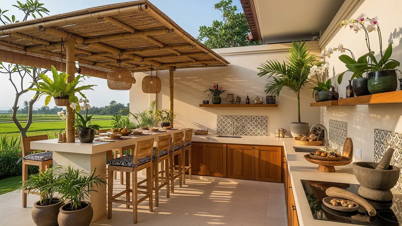 Desain Dapur Luar Rumah yang Nyaman untuk Masak Harian/Gemini AI