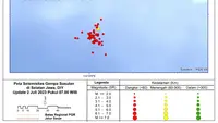 BMKG mencatat hingga Minggu (2/7/2023) pukul 07.00 WIB, ada 53 gempa susulan setelah lindu Bantul Yogyakarta. (Dok BMKG)