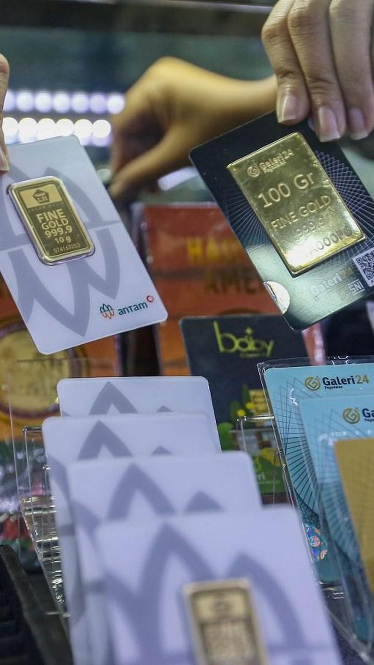 Rekor itu tembus dinilai Rp1.350.000 per gram untuk emas Antam.&nbsp;Foto: Liputan6.com / Angga Yuniar