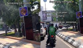 Potret Jalan Menuju Lampu Merah di Semarang Dipasangi Blower (Merdeka.com/tiktok @geeemiiiniiii)