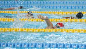 Pengurus Besar Akuatik Indonesia (PB AI) kembali menyelenggarakan Kejuaraan Nasional Renang Antar Klub se-Indonesia, yang bertajuk 7th Indonesia Open Aquatic Championships (IOAC) 2025, di Stadion Akuatik Gelora Bung Karno, Jakarta Pusat. (Bola.com/Muhammad Iqbal Ichsan)